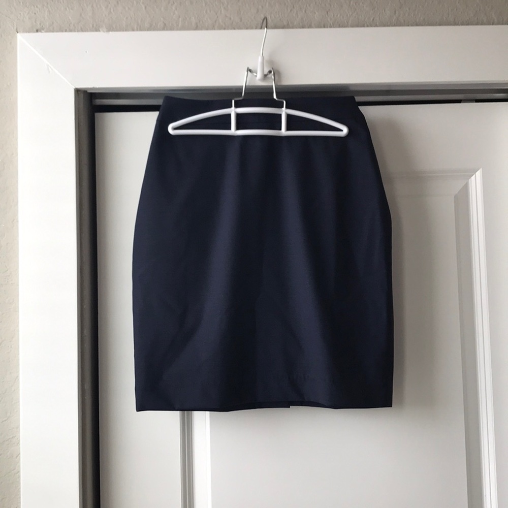 Navy pencil skirt